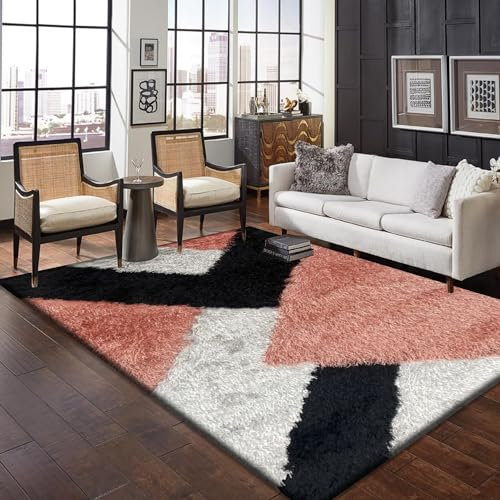 Super Soft Door Mat for Indoor Front or Back Door Use - Beautiful Abstract Design Luxury Heavy Rug for Kitchen - 60 x 110 cm- Nova Rose Black Silver