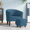 Genérico Wenjingqi-356481 Sessel mit Hocker aus Samt, Dunkelblau