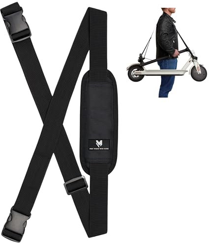 lamaki Universaler E Scooter Tragegurt Trageriemen - Verstellbarer Tragegurt Roller mit Clips 110-160 cm - Auch als Laufrad Tragegurt oder Ski Tragegurt