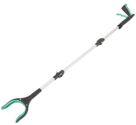 ANDRESLAD Herramienta Recogedora De Basura Plegable De Pickup Sticks para Áreas De Difícil Acceso Recogedor De Basura De Aleación De Aluminio Resistente Material PP Verde