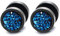 COOLSTEELANDBEYOND 10MM Herren Damen Schwarz Kreis Ohrstecker Ohrringe mit Blau Funkeln, Edelstahl Fake Plugs Ohr Cheater Tunnel Gauges