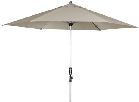Doppler Mittelstockschirm Profi Ø320 cm, höhenverstellbar und neigbar, rund, UV-beständig, mit Auto-Tilt-Funktion, Polyester Bezug, Off-White