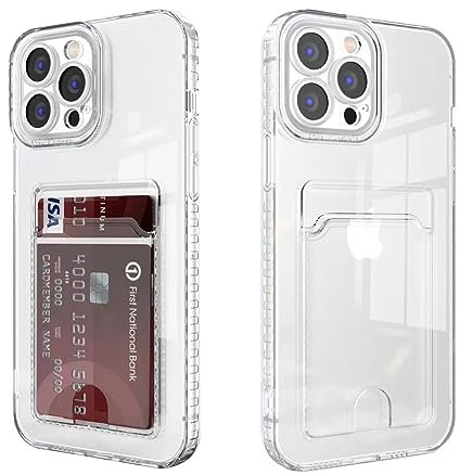 Cesryorsis für iPhone 15 Pro Max hülle mit kartenfach, Durchsichtig TPU Handyhülle, Ultra Dünn, Soft, Stoßfest Schutzhülle,Bumper Cover for iPhone 15 Pro Max
