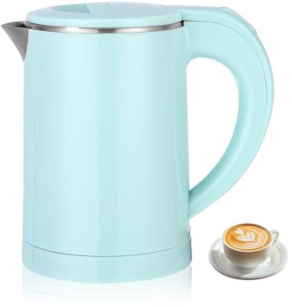 Hixava Reisewasserkocher 600ML Mini Camping Wasserkocher mit 600W Edelstahl Wasserkocher Klein Sockel mit Aufbewahrungsfunktion für Das Netzkabel Schnelle Boil Teekanne für Reisen Kochen Kaffee Tee
