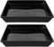 Veemoon 2pcs Square Plant Pot Drip Saucer, 35CM Plastic Planter Tray Large Garden Plant Pot Floor Plate Heavy Duty Bonsai Tray No Holes for Garden Home Corridor Indoor and Outdoor, Black
