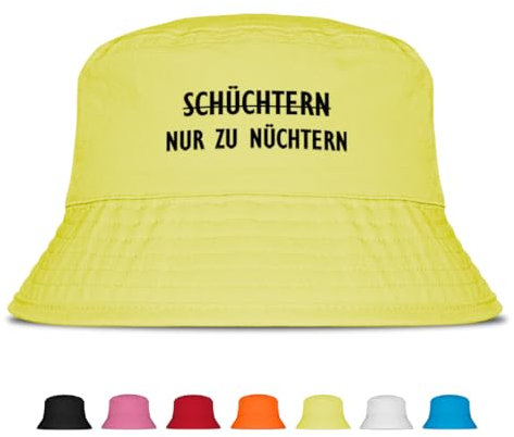Prozente Momente Nur zu nüchtern Fischerhut | Anglerhut | Sonnenhut | Sommer | Party | Lustige Sprüche | OneSize | Malle | Urlaub (Neongelb)
