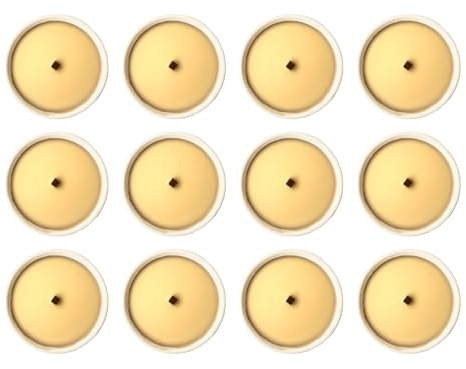 Lot de 12 flambeaux en terre cuite blanche Ø 17 cm – Durée 7,5 heures – Cire ivoire élégante | Cereria Di Giorgio – Idéal pour les événements en plein air, jardins et terrasses
