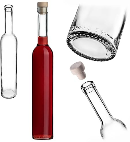 KADAX Empty Glass Bottles 500 ml, Pack of 1, Schnapps Bottles with Corks, Bottles for Filling Liquor, Wine and Schnaps, Glass Liquor Bottles, Wine Bottles