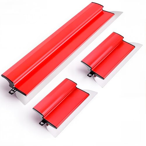 【3PCS】Flächenspachtel Set, 0.5 mm Edelstahlklingen, 60 cm / 25 cm / 25 cm, Spachtel Set Werkzeug, Professionelles Trockenbau Werkzeug mit Z-Griff für Wanddekoration und Bau, Robustes