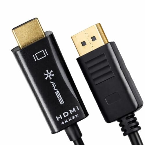 Generico Cavo DisplayPort a HDMI 1,8m 4K 30Hz, DP to HDMI Unidirezionale, DisplayPort to HDMI Cable, Adattatore DP HDMI Maschio Maschio per PC, Laptop, Monitor, TV, Proiettore
