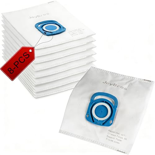 8 Pièces Sacs Aspirateur pour Rowenta Power XXL RO3143EA/ RO3126EA/ RO7473 | JoyBros Sac avec RO3953EA/ RO7755 Hygiene Plus Silence Force Allergy Non-tissé Robuste, Anti-Poussière et Anti-Fuite: 4.5L