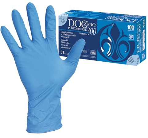 Gima 25398 Guanti Nitrile Lunghi, 300 mm, Grandi, Confezione da 100