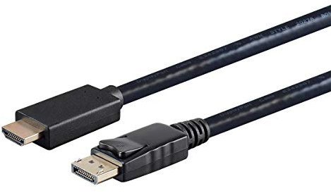 Monoprice DisplayPort 1.1 to HDTV Cable, 4K@24Hz, 1080p@60Hz, 48-bit Deep Color, Gold Plated Connectors, 6 Feet, Black