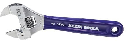 KLEIN TOOLS D86934 Adjustable Wrench, Forged with Slimmer Jaw and a High Polish Chrome Finish, 6-inch