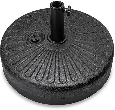 Best Choice Products Pied de parasol rond en plastique à remplir pour extérieur, pelouse, jardin, capacité de poids de 25 kg, noir