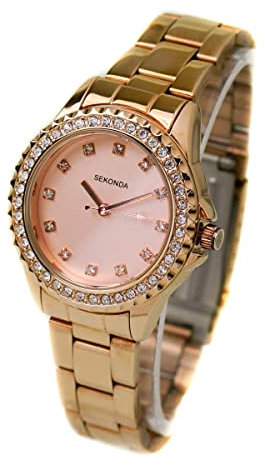 Sekonda Ladies Temptations Bracelet Watch Rose Gold Plated