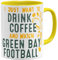 OM3® - Green-Bay-Coffee - Tasse | Keramik Becher | American Football Mug | 11oz 325ml | Beidseitig Bedruckt | Gelb