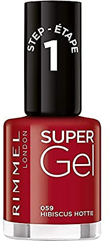 Rimmel London Super Gel Nail Polish (Tono 059 Hibiscus Motte) - 12 ml.