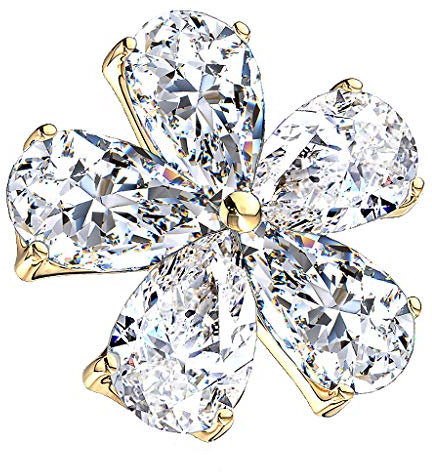 Piercingfaktor Aufsatz für Dermal Anchor Piercing Hautanker Implantat Skin Diver mit Strass Kristall Blume Gold