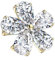 Piercingfaktor Aufsatz für Dermal Anchor Piercing Hautanker Implantat Skin Diver mit Strass Kristall Blume Gold