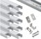Profilé Aluminium LED - 10x1mètre Aluminium Profilé U-forme pour Bandes à LED, Compact Finition Professionnelle avec Blanc Laiteux Couvercle,Embouts,Clips de Montage en Métal