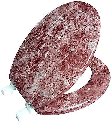 J&V Textiles Elongated Toilet Seat with Easy Clean & Change Hinge (Burgundy)