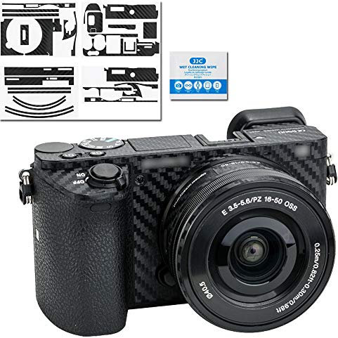 Anti-Scratch Camera Body & Lens Skin Sticker Protective Film Decals for Sony Alpha a6500 +16-50mm lens Kits - 3M Stickers DSLR Camera Carbon Fiber Body Wrap Cover Shield,Bubble Free Anti-slid Holder