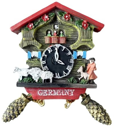 3D Kuckucksuhr Deutschland Kühlschrankmagnet Touristen-Souvenirs Handarbeit Harz Handwerk Magnetische Aufkleber Home Küche Dekoration Reise Geschenk