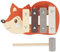 Bieco Mini Xylophon Baby Fuchs Kinder - Baby Spielzeug Fuchs Baby Xylophon - Glockenspiel für Kinder ab 1 Jahr - Baby Spielzeug Waldtiere - Xylophon Holz - Glockenspiel Holz - Xylophon Baby 1 Jahr
