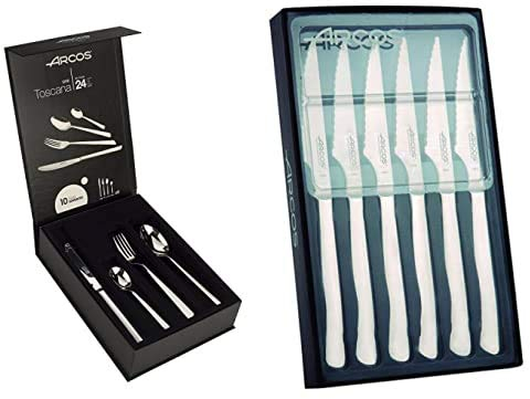 Arcos Toscana Juego de cubiertos (24pzas.) + Toscana Juego de tenedores de almuerzo, 140 mm, 6 piezas (6piezas)