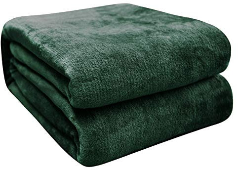 FARFALLAROSSA Kuscheldecke Baby 70 x 100 cm - Flauschig Super Weiche Fleecedecke - Oeko-TEX - Kuscheldecke Kinder Dunkelgrün