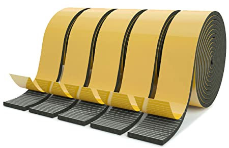 RELAWI Dichtungsband selbstklebend für Türen und Fenster - Türdichtung selbstklebend perfekt für Altbautüren, die Haustür, Fenster - Dichtband aus Moosgummi EPDM - wasserdicht(25x3mm, 50 Meter)