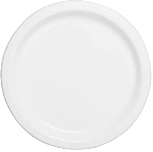 Unique-Piatti Ecologici in Carta-23 cm-Colore Bianco-Confezione da 16, White, 31056EU