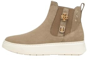 Nero Giardini I514172D beatles camoscio tortora e gioielli