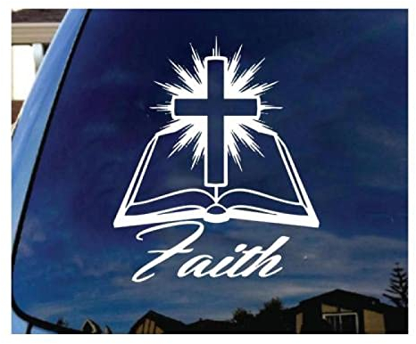 OGJFLT Auto Sticker Autoaufkleber Lustig Dog 2Pcs 15Cm Glaube Bibel Kreuz Vinyl Aufkleber Aufkleber Christlich Religiös Jesus Christus Katholisch