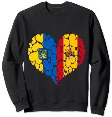 bandera Ucrania España corazón Amor compartido regalo desviar Sudadera