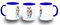 MERCHANDMANIA TAZA AZUL doraemon anime amigos personajes chibi color mug.