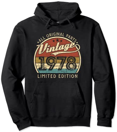 Vintage 1978 Edición Limitada 44 Años 44 Cumpleaños Sudadera con Capucha