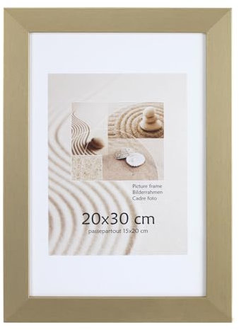 KM Foto Bilderrahmen Holz Plexi Acryl Rahmen quadratisch Collage Wanddeko Poster S215: Farbe: Gold | Format: 50x70