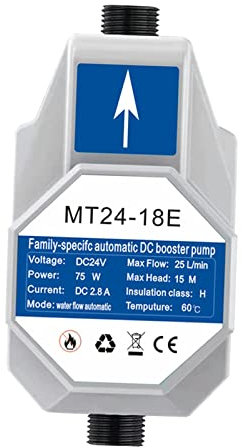 SM SunniMix Pompes à Eau, Pompe Surpresseur Automatique, Circulateur Eau Chaude Sanitaire, Pompe De Surpression De Pression D'eau Dc 24v Débit 25l/min Surpresseur De Douche Pour Robinet
