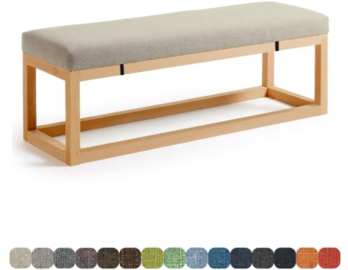 Lsjoaw Bankauflage Bankkissen Sitzauflage Sitzkissen Bank 150X40X5CM Stuhlkissen Bankpolster Schaukel mit abnehmbarem Bezug für Fensterbank Outdoor Gartenmöbel Terrasse Drinnen Sitz,Light Grey