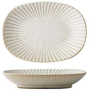 BONAD Plato de Postre Plato Ovalado Vintage de 6,1 Pulgadas, Plato de cerámica for el hogar for Sushi, Plato de Postre, Plato Hecho a Mano Platos de Comida