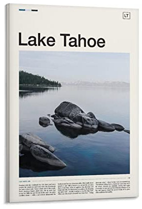 Lake Tahoe Druck, Lake Tahoe Poster, Lake Tahoe Art, Lake Tahoe Wandkunst, Lake Tahoe Foto, Reise P Poster Leinwand Kunstdrucke Rustikale Bauernhaus Dekorationen für Wohnzimmer Badezimmer Schlafzimmer