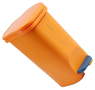 lmoikesz 10L Trash Can Foot Pedal Garbage Cans Rubbish Bin Dustbin Buckets Plastic Bathroom Classification Cleaning Accessories, Orange, S