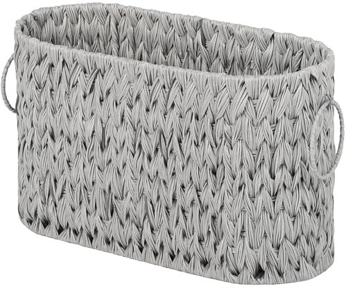 GRANNY SAYS Toilettenpapier Aufbewahrungskorb Geflochten, Toilet Paper Behälter, Klopapier Aufbewahrung, Badezimmer Organizer, Toilet Roll Storage Basket, Zeitschriften & Zeitungshalter - Grau