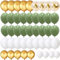 Luftballons Olive Grün, 80 Stück Luftballons Salbeigrün Weiß Salbei Olive Grün Gold Metallic Konfetti Latex Ballons Grün Avocado Weiß Golden für Baby Shower Babyparty Geburtstag Hochzeit Party Deko