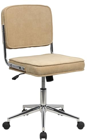 SVITA LIV Bürostuhl Schreibtischstuhl Drehstuhl Schminktischstuhl höhenverstellbar mit Rollen Wippmechanismus Vintage-Design Taupe