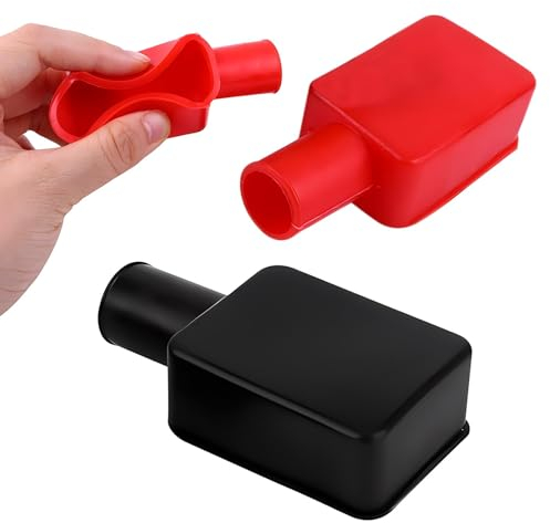 Cubierta de pola de la batería, cubiertas de plástico blando tapa de protección aislante, baterías de motocicleta de coche baterías Terminal Cubiertas para Motorbike Car Truck Marine Boat Camper