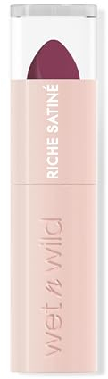 Wet n Wild Rich Satin Lip Color, Langanhaltender Lippenstift mit Satin-Finish, Feuchtigkeitsspendender, nicht austrocknender Formel und Pigmentierung mit samtweicher Textur, Berried Life
