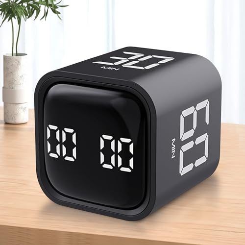 Digitaler Cube Timer, Küchentimer Schwerkraftsensor Flip Timer mit Positives Timing und Countdown, Wiederaufladbarer,Zeitmanagement für Kinder, Sport, Kochen, Arbeit, Studium, Zeitmanagement-Wer